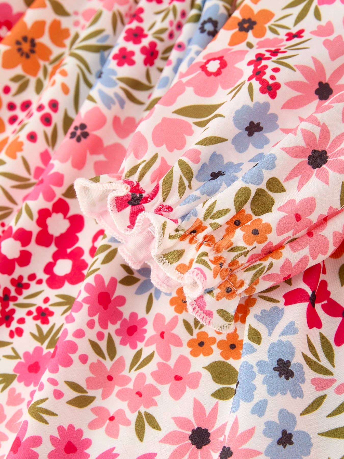 Girl Pumpkin Smock Embroidered Floral Dress