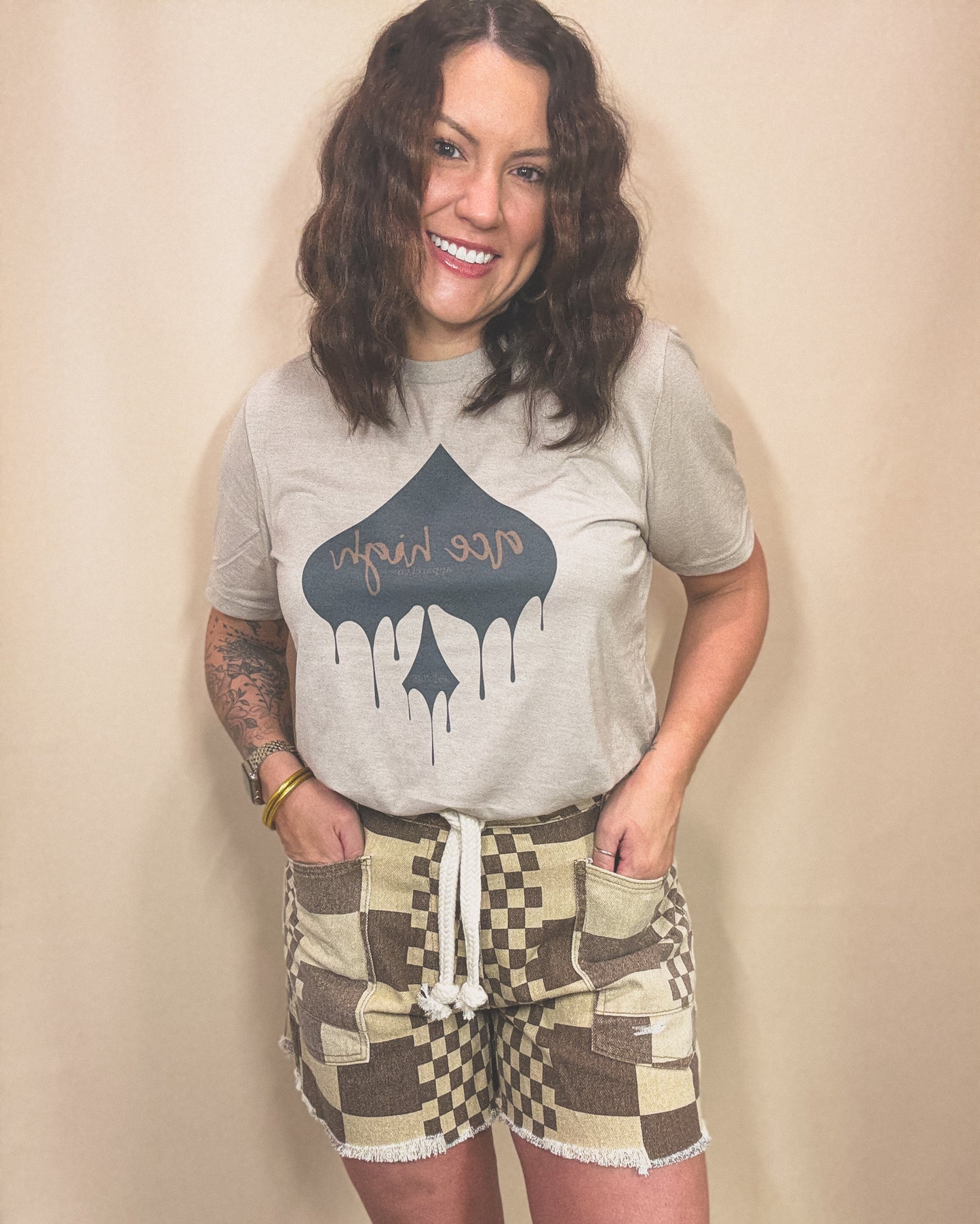 Custom Ace High Dripping Spades Graphic Tee