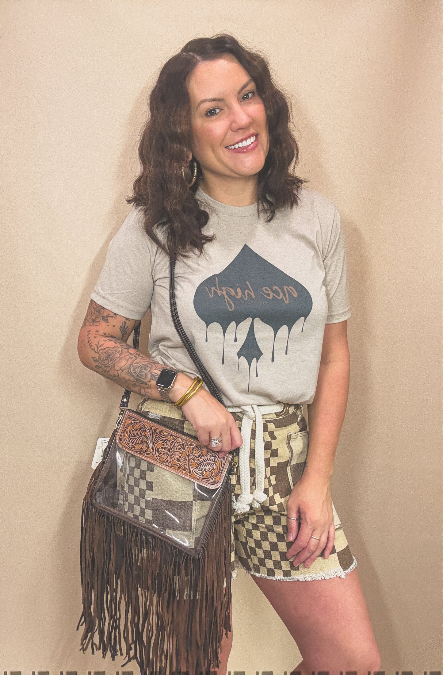 Hand Tooled Clear Purse Crossbody - Concert Game Day Stadium