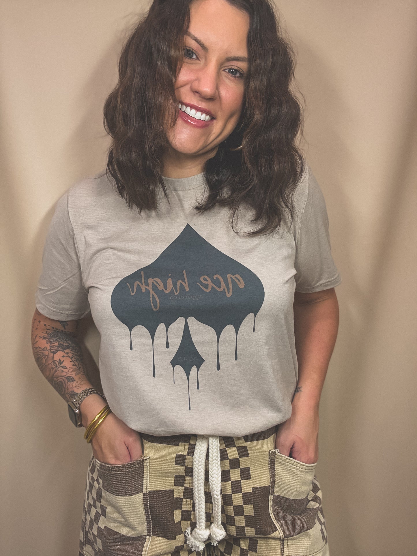 Custom Ace High Dripping Spades Graphic Tee