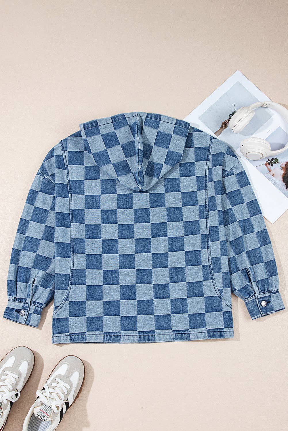 Checks and Blues Denim Hoodie
