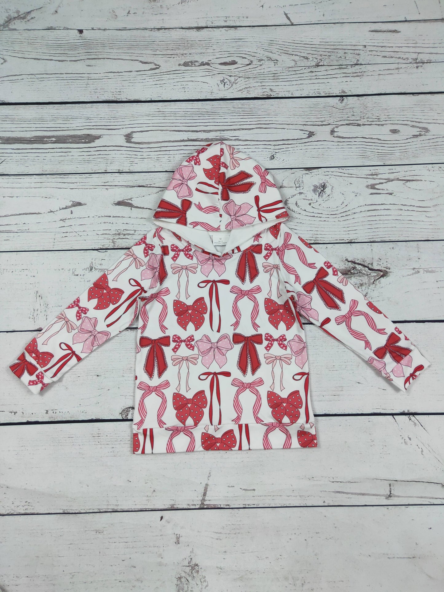 Bow Printed Kids Girls Hoodie