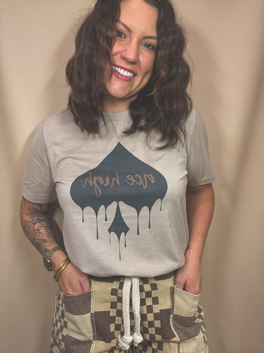 Custom Ace High Dripping Spades Graphic Tee