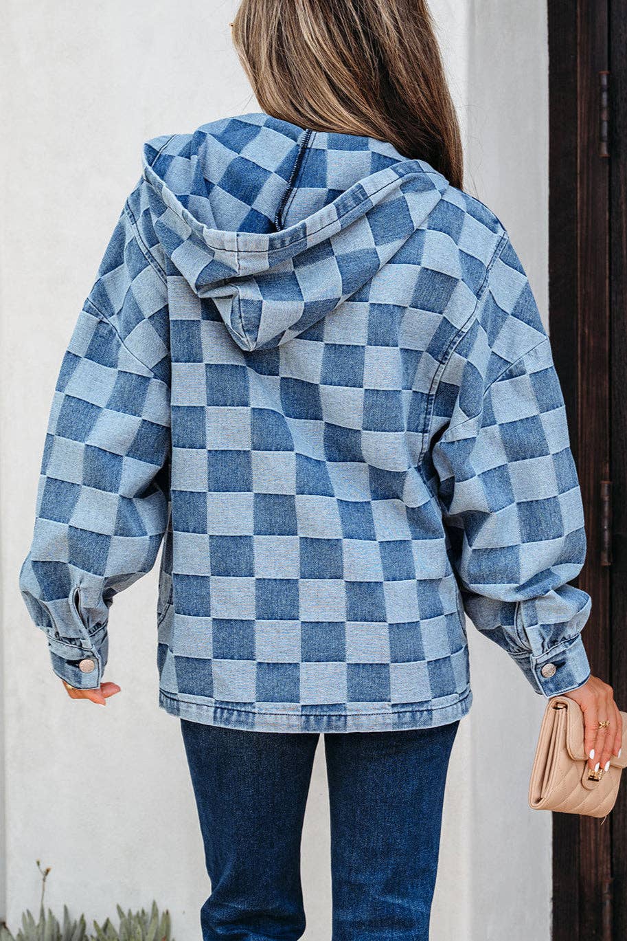 Checks and Blues Denim Hoodie