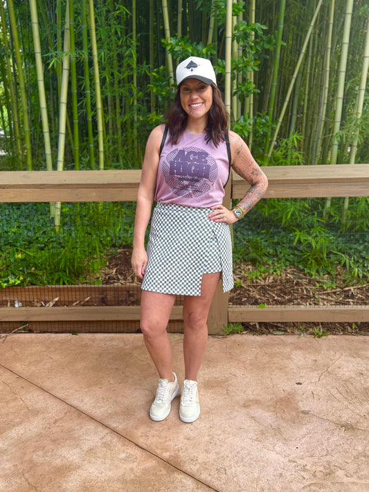 Checkerboard Knit Skort