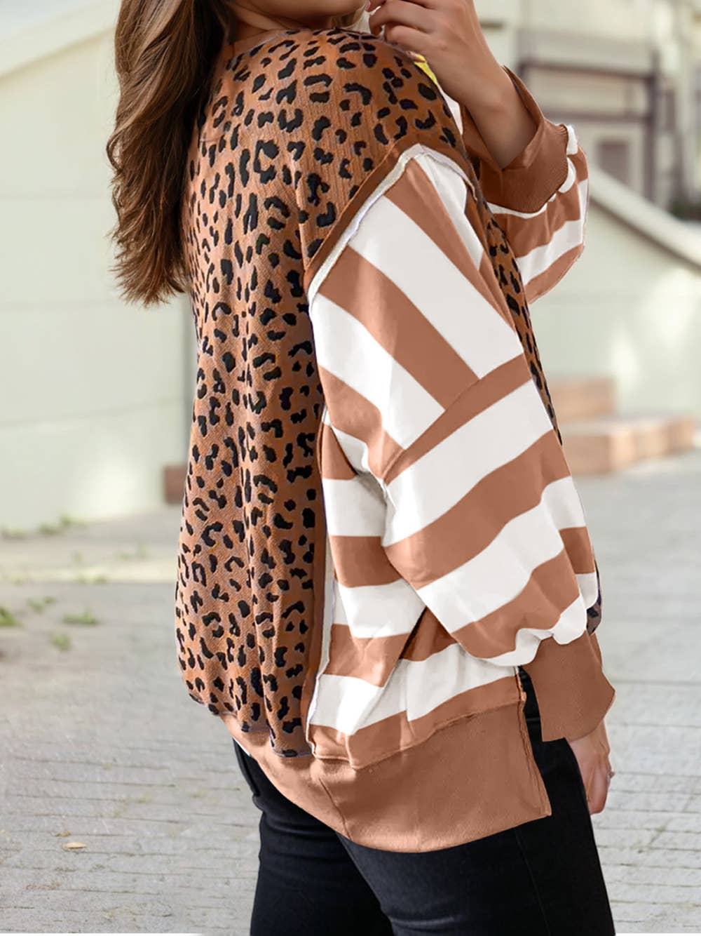 Patchwork Leopard Sweatshirt